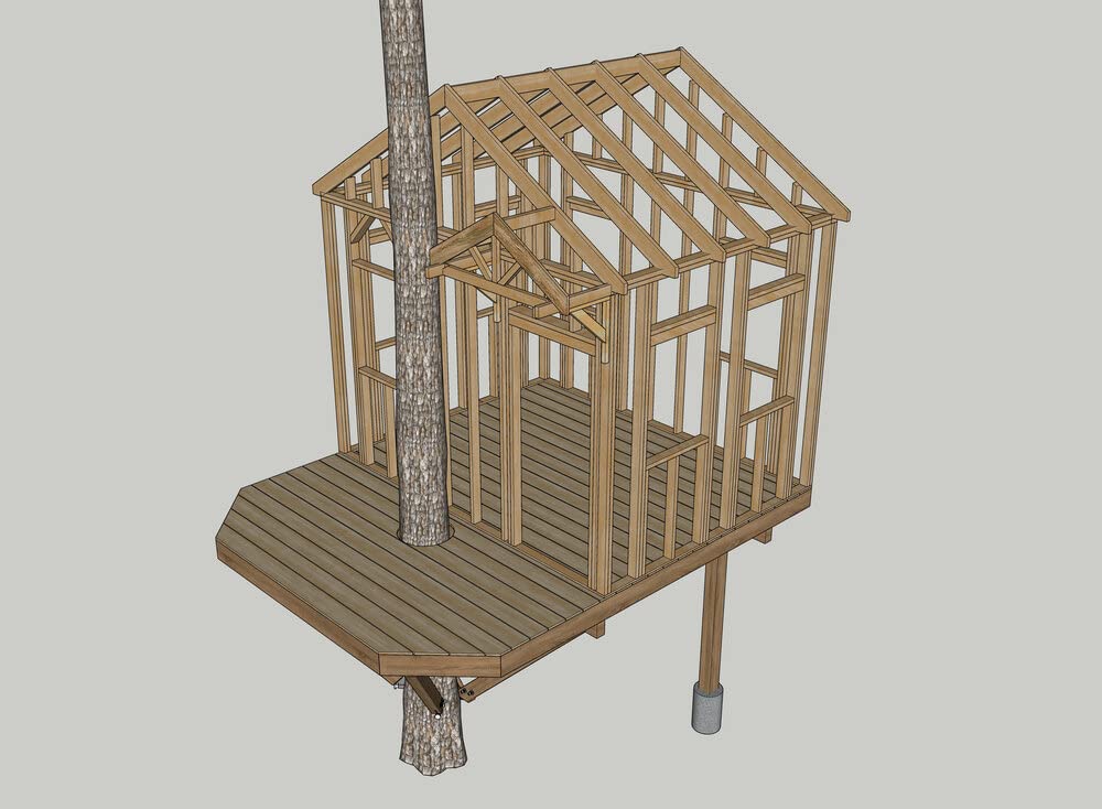 Tree House - 12'x15' One Tree w/Two Posts Bracket Kit