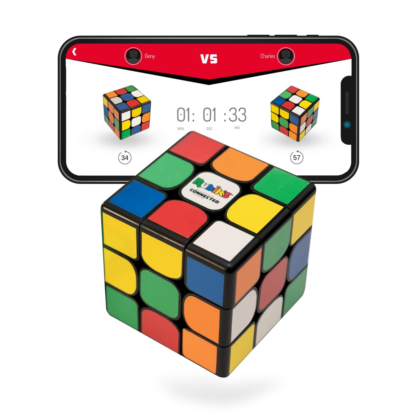 Rubik’s Connected Cube - Go from Beginner to Pro in No Time. 3x3 Smart Magnetic Intelligent Speed Cube. User Friendly App & Online Battles. Rechargeable Battery. STEM Puzzle. Fits All Ages