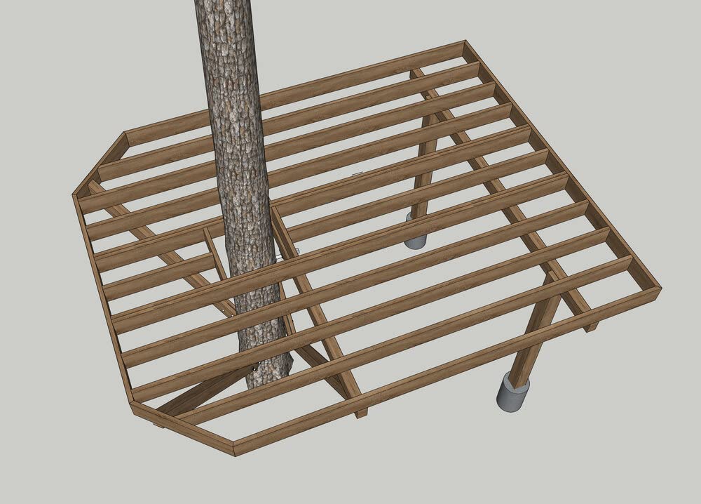 Tree House - 12'x15' One Tree w/Two Posts Bracket Kit