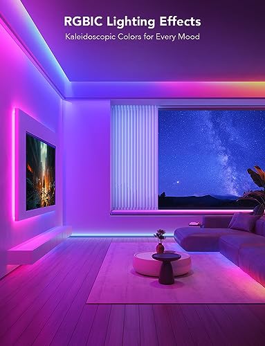 Govee RGBIC LED Strip Lights for Room with Warm White 65.6ft, Smart LED Strip Lighting Alexa Compatible, Color Changing LED Lights Music Sync, Christmas Decorations, 2 Rolls of 32.8ft