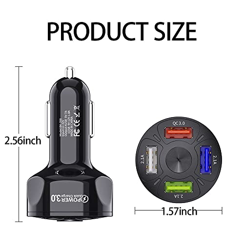 Car Charger Adapter,4 Ports USB Fast Car Charger