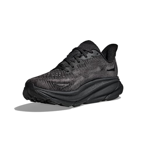 HOKA ONE ONE Mens Clifton 9 Textile Black Black Trainers 9.5 US