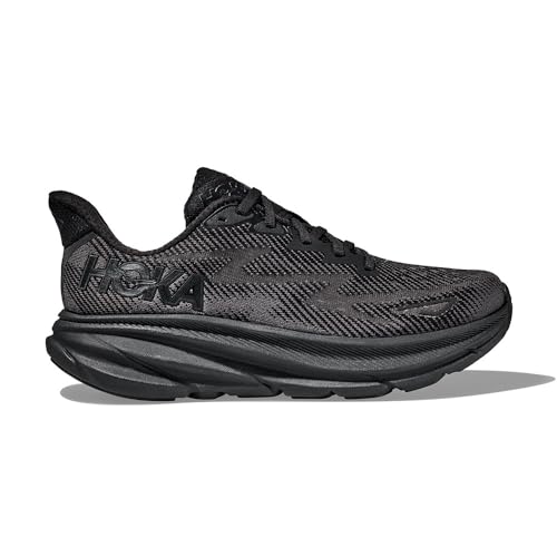 HOKA ONE ONE Mens Clifton 9 Textile Black Black Trainers 9.5 US