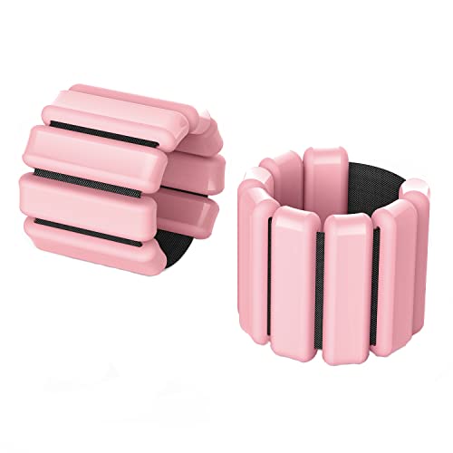 Wearable Wrist & Ankle Weights (1 LB Each) - Silicone for Exercise,Jogging,Yoga,Gym,Strength Training