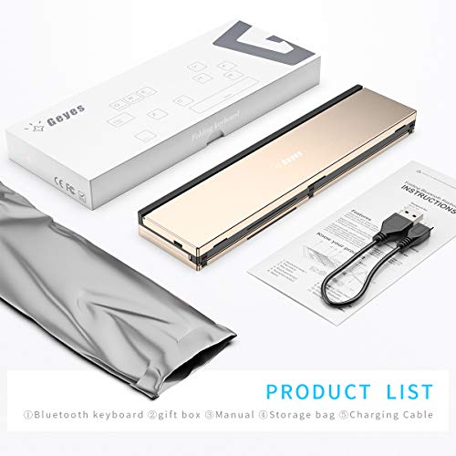 Cellphone Foldable Bluetooth Keyboard with Carrying Pouch, for iPad, iPhone, and More