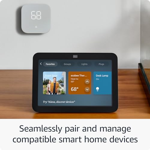 Smart Home Bundle - Echo Show 8 + Blink Video Doorbell + Blink Outdoor 1-Cam System + 2 Smart Plugs