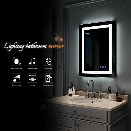 Bathroom Smart Mirror - 32"×24"  - Bluetooth Speaker, Anti-Fog, Memory Touch, Dimmable