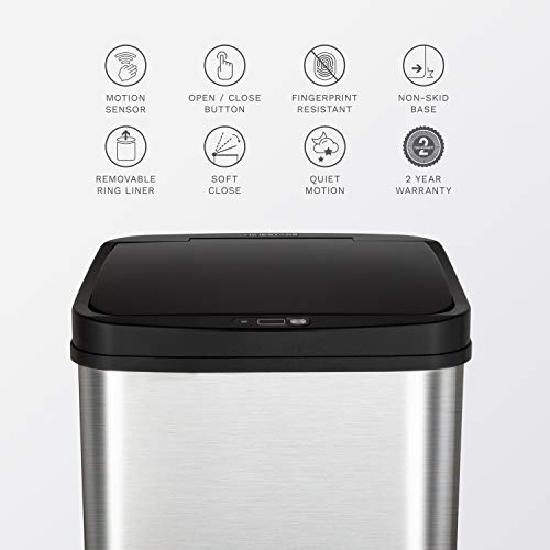 Touchless Trashcan - Motion Sensor - 13 Gallons with a Black Trim