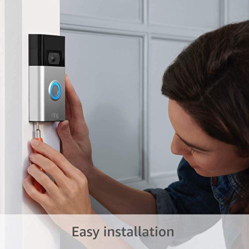 Ring Video Doorbell – 2020 release – 1080p HD video, improved motion detection, easy installation – Satin Nickel