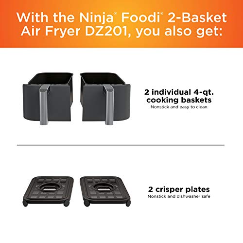 2-Basket Air Fryer with 2 Independent Frying Baskets
