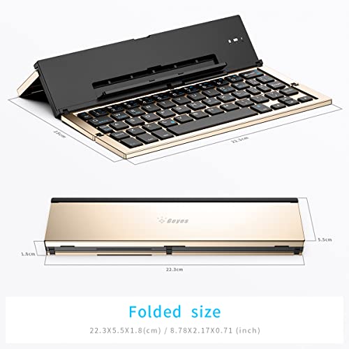 Cellphone Foldable Bluetooth Keyboard with Carrying Pouch, for iPad, iPhone, and More