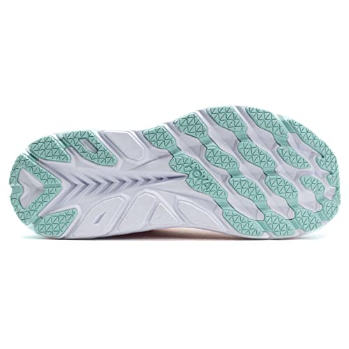 HOKA ONE ONE Womens Clifton 8 Mesh Cantaloupe Silver Peony Trainers 11 US