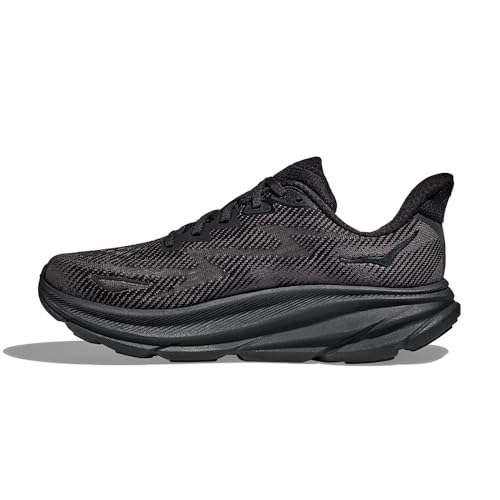 HOKA ONE ONE Mens Clifton 9 Textile Black Black Trainers 9.5 US
