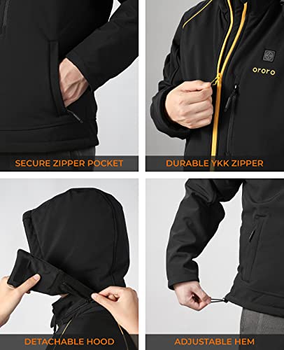 Best Heated Jacket - Soft Shell Heated Jacket with Detachable Hood and Battery