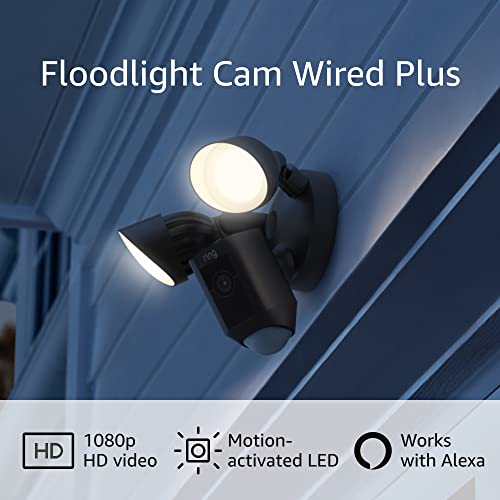 Ring Floodlight Cam Wired Plus with motion-activated 1080p HD video - Alexa Enabled