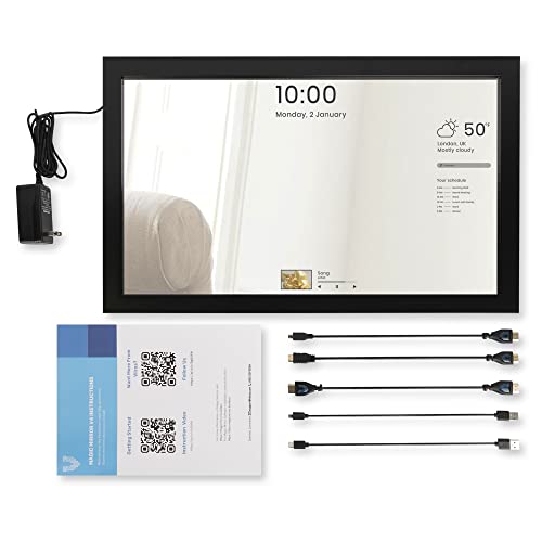 Magic Mirror with LCD Screen, Phone Notifications and Built In Raspberry Pi (Black)