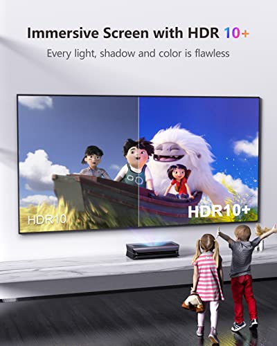 Laser TV Projector - Highest Quality - 4K Triple Laser Projector - 2600 Peak Lumen and Dolby Audio