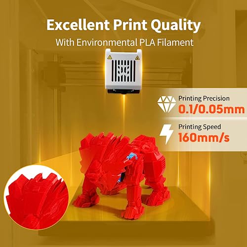 3D Printer for Kids and Beginners, Fully Assembled High-Speed with Leveling-Free Bed, Wi-Fi Printing, Silent, High Precision
