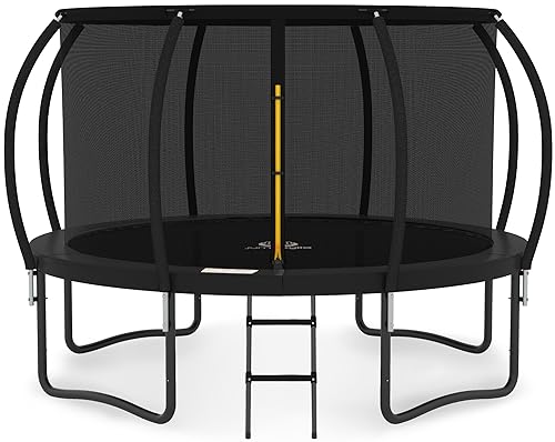 Trampoline 8FT 10FT 12FT 14FT with Enclosure and Ladder, Galvanized Anti-Rust Coating for outdoor, ASTM Approval-for Kids