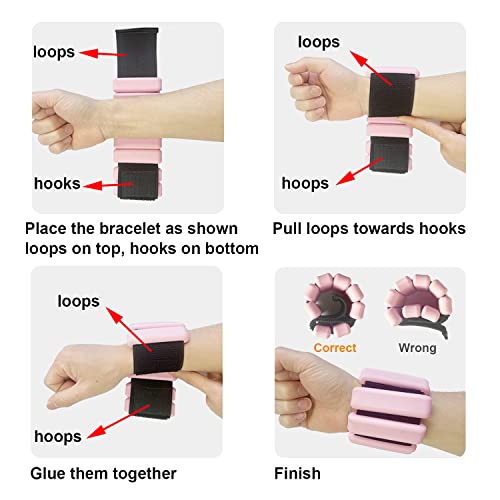 Wearable Wrist & Ankle Weights (1 LB Each) - Silicone for Exercise,Jogging,Yoga,Gym,Strength Training