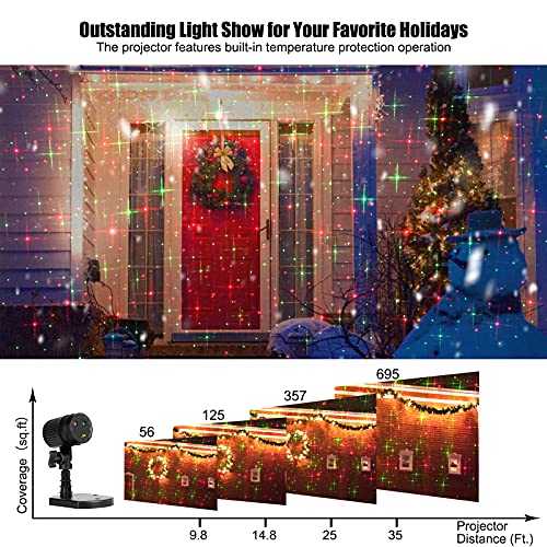 Laser Projector Outdoor - Red and Green Starry Projection