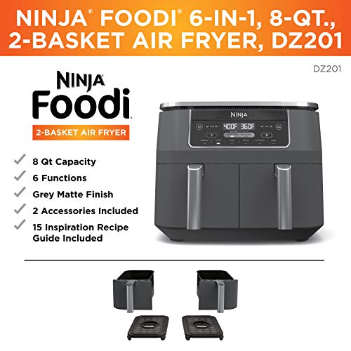2-Basket Air Fryer with 2 Independent Frying Baskets