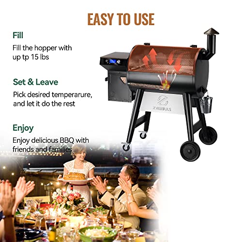Awesome BBQ Pellet Grill Smoker with Huge Cooking Area, Meat Probes, Rain Cover