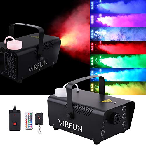 Fog Machine, 6 LED Lights with 12 Colors Effect, Smoke Machine Wireless - 500ml Tank
