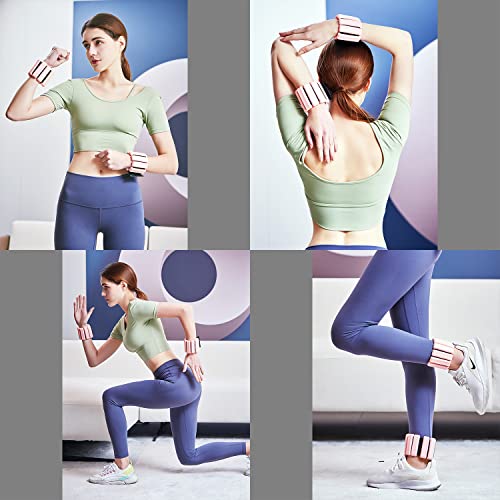 Wearable Wrist & Ankle Weights (1 LB Each) - Silicone for Exercise,Jogging,Yoga,Gym,Strength Training