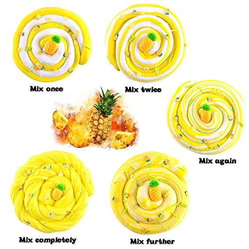2 Pcs Butter Slime Kit, 4.1oz Two-Tone Ice Cream Fluffy Slime
