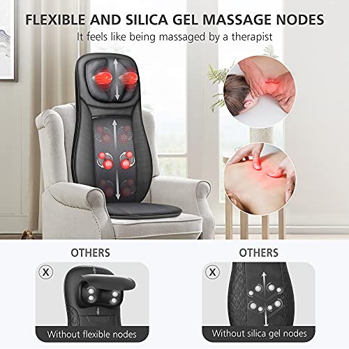 Awesome Neck & Back Massager Chair with Heat, Full Back Kneading Shiatsu or Rolling
