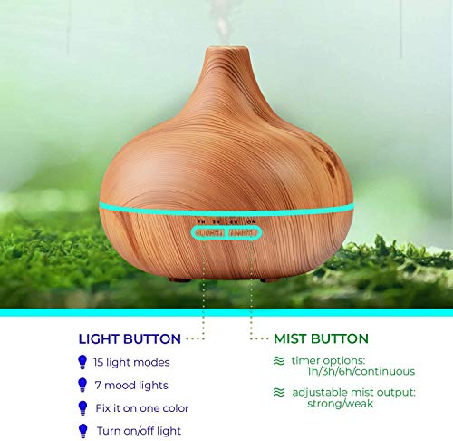 Aromatherapy and Scented Oils - 400ml Diffusers with 4 Timer & 7 Ambient Light Settings