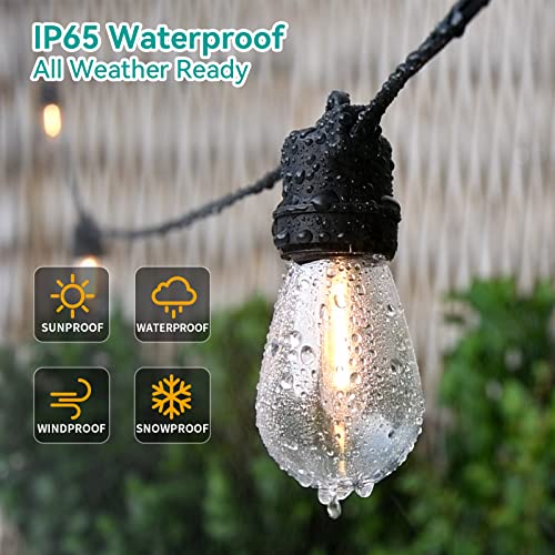 24ft LED Outdoor String Lights, Shatterproof Patio String Lights Outside