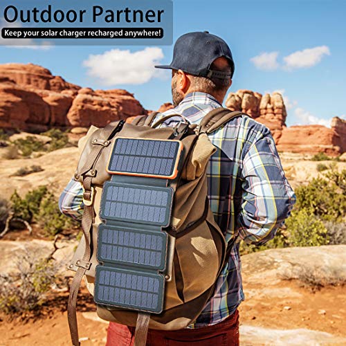 4 Solar Panels on the Go with External Battery Pack for Phones, Tablets and Laptops