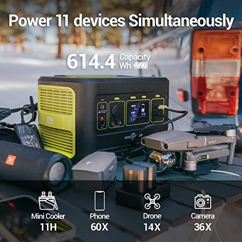 Portable Power Station | 600W, 614.4Wh Solar Generator with 156W Fast Charging