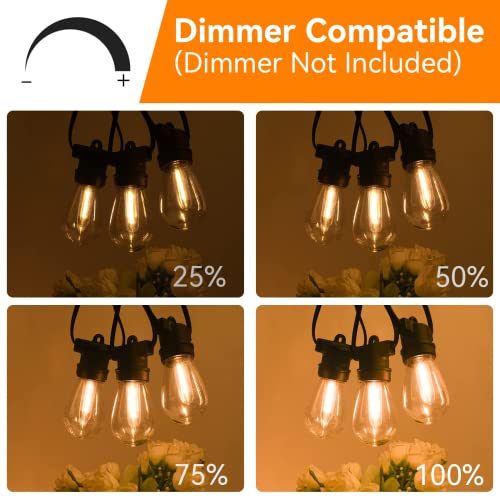 24ft LED Outdoor String Lights, Shatterproof Patio String Lights Outside
