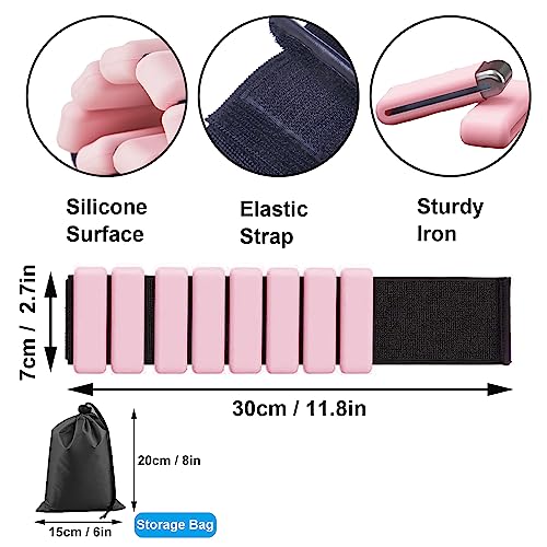Wearable Wrist & Ankle Weights (1 LB Each) - Silicone for Exercise,Jogging,Yoga,Gym,Strength Training