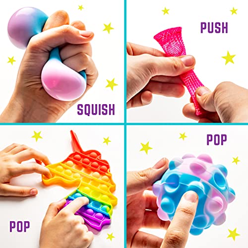 Unicorn Fidget Slime Surprise Kit for Girls, Sensory Fidget Toys and Stress Ball