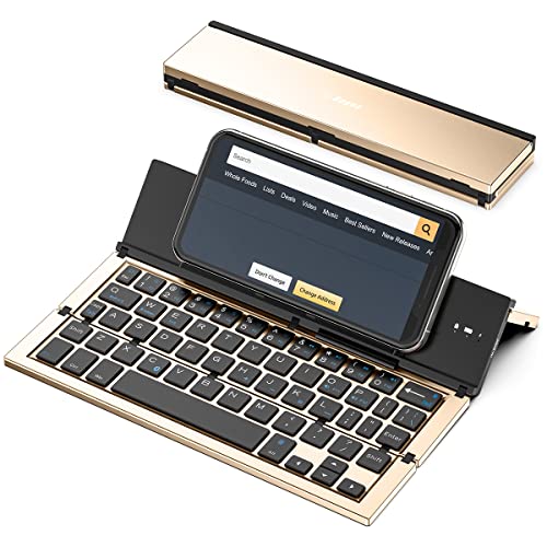 Cellphone Foldable Bluetooth Keyboard with Carrying Pouch, for iPad, iPhone, and More