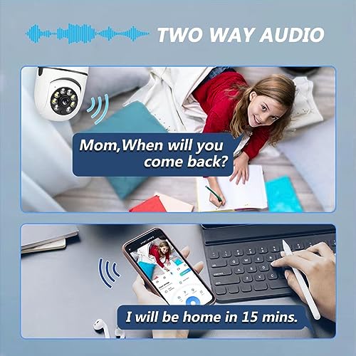 Light Bulb Security Camera,1080P Wireless Light Bulb Camera for Pet Camera, 360 ° PTZ Light Socket Camera with Motion Detection Auto Tracking (2Pack 2.4GHz with No SD Card)