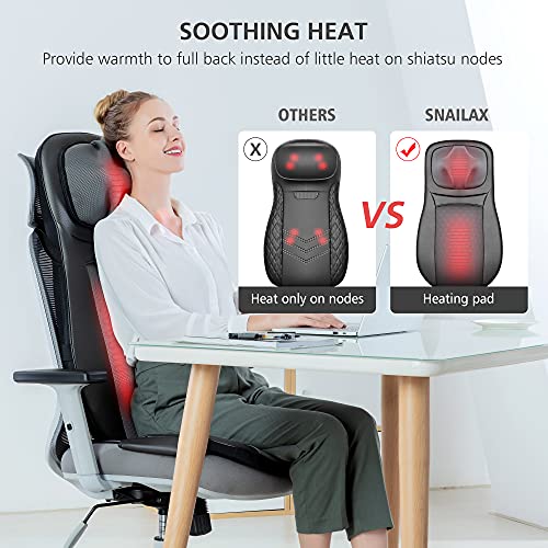 Awesome Neck & Back Massager Chair with Heat, Full Back Kneading Shiatsu or Rolling