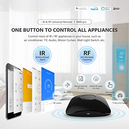 UK and Asia - Infrared and Radio Frequency Universal Remote - All in One Hub with Learning and Wi-Fi and Voice enabled