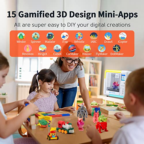 3D Printer for Kids and Beginners, Fully Assembled High-Speed with Leveling-Free Bed, Wi-Fi Printing, Silent, High Precision