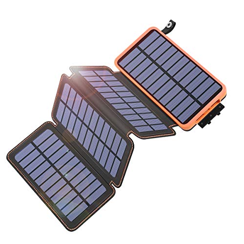 4 Solar Panels on the Go with External Battery Pack for Phones, Tablets and Laptops