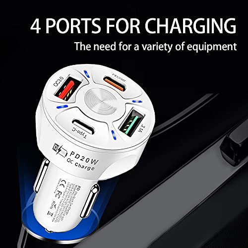 Car Charger Adapter,4 Ports USB Fast Car Charger