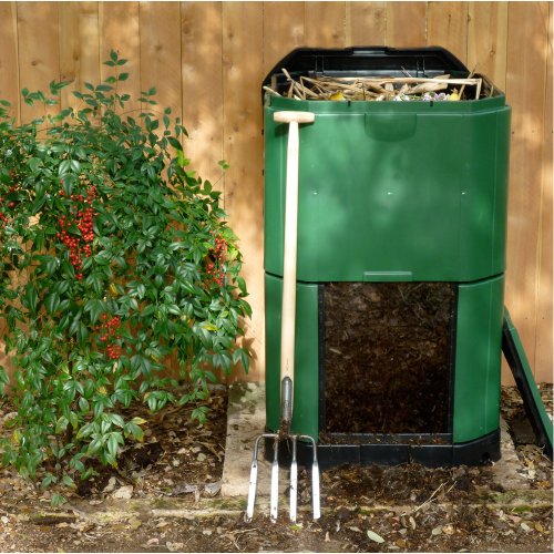 Compost with no need to manually rotate - Aerobin 400 Insulated Compost bin, 113 Gallon, Green