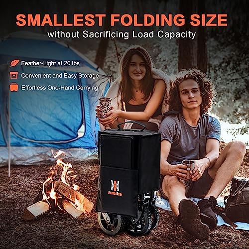 Collapsible Beach Wagon - Heavy Duty with Side Pockets, Large Capacity Foldable