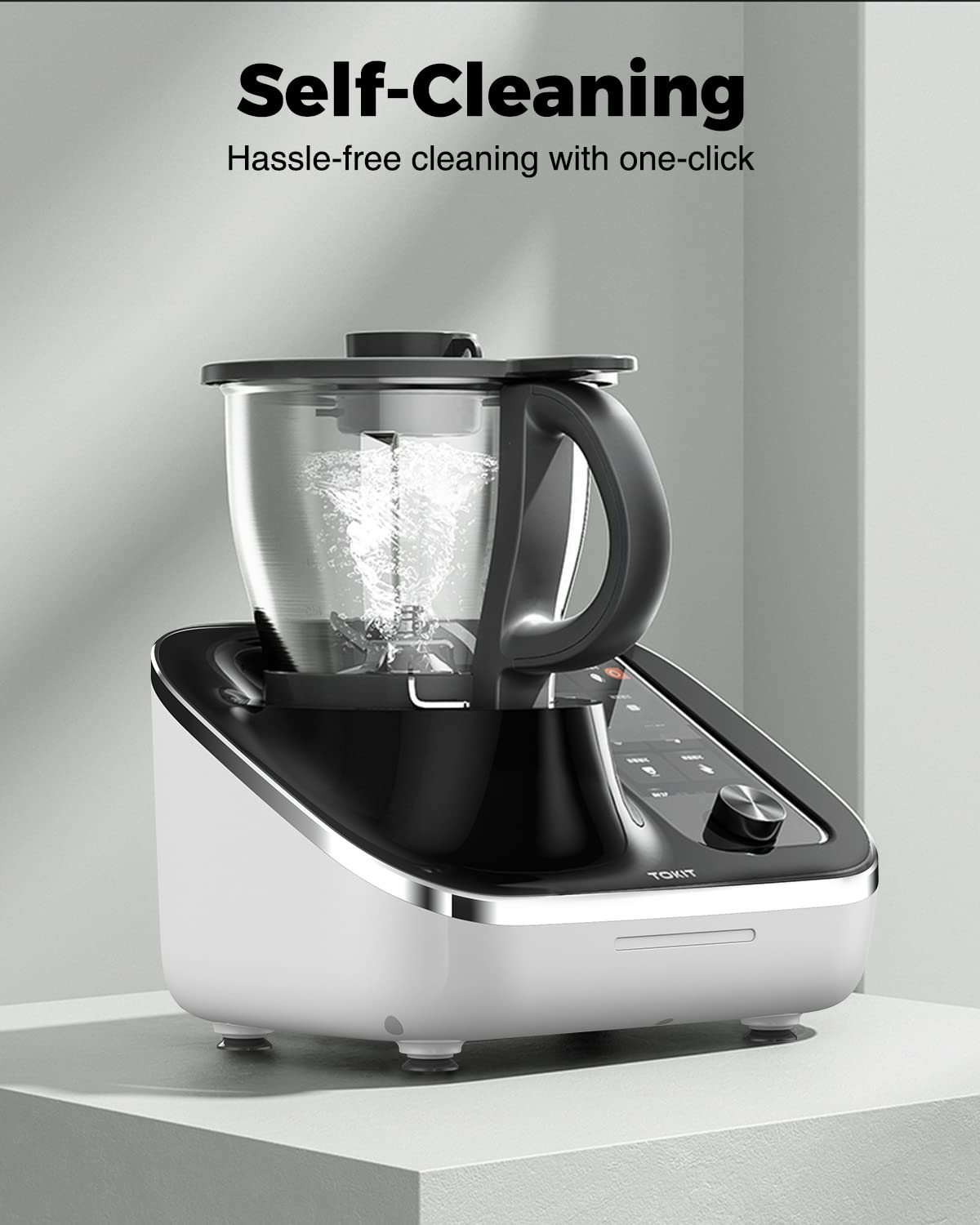 TOKIT Omni Cook Chef Robot, Smart Cooking Machine - Stand Mixer, Slow Cooker, Chopper, Juicer, Blender, Sous-Vide, Knead, Sauté, Yogurt Maker, Weigh, 10 Speed, 3000+ Free Recipes, 95°F-356℉, 2.2QT