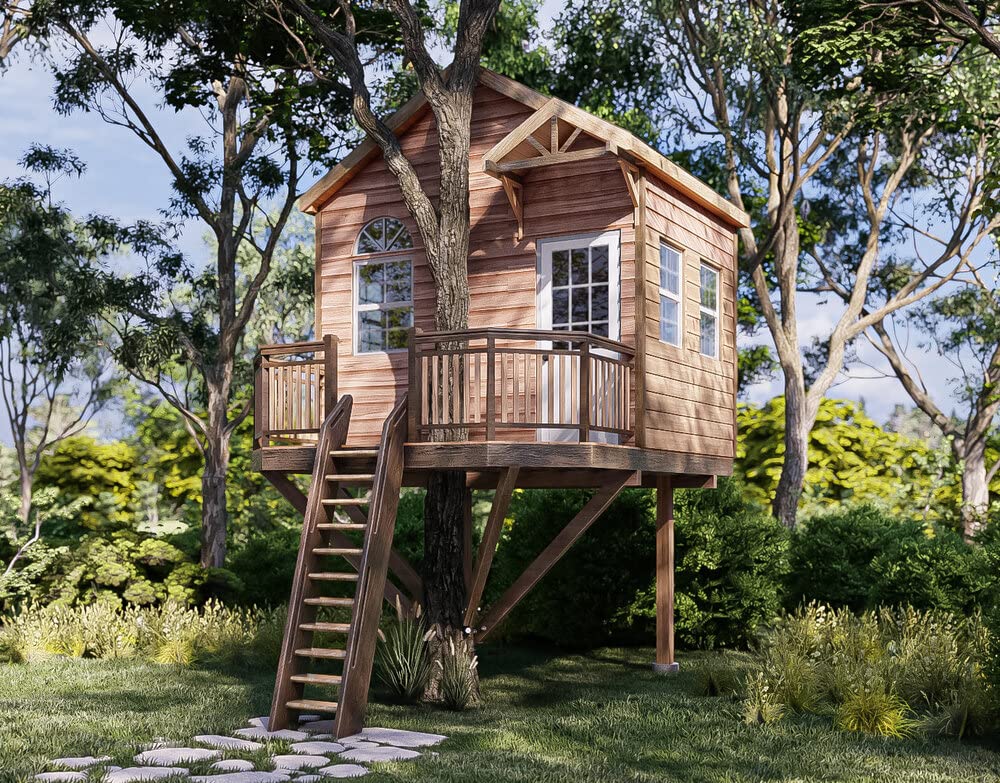 Single Tree Building Tree House - 12'x15' One Tree w/Two Posts Bracket Kit – MyAutomationGuru