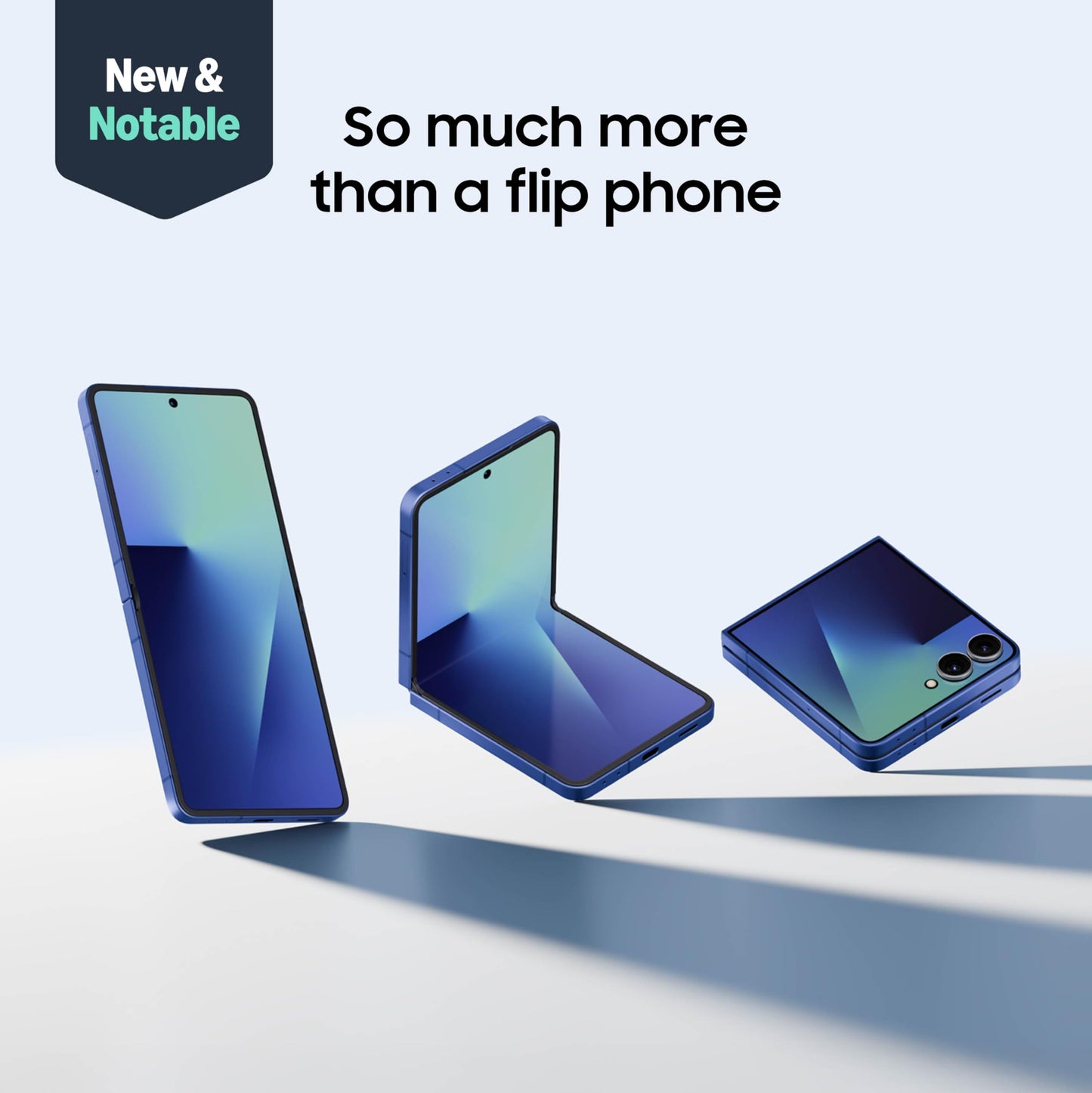 Samsung Flip7 Cell Phone, 256GB AI Smartphone, Unlocked Android, Long Battery Life, 2025, US 1 Yr Manufacturer Warranty, Blue Shadow